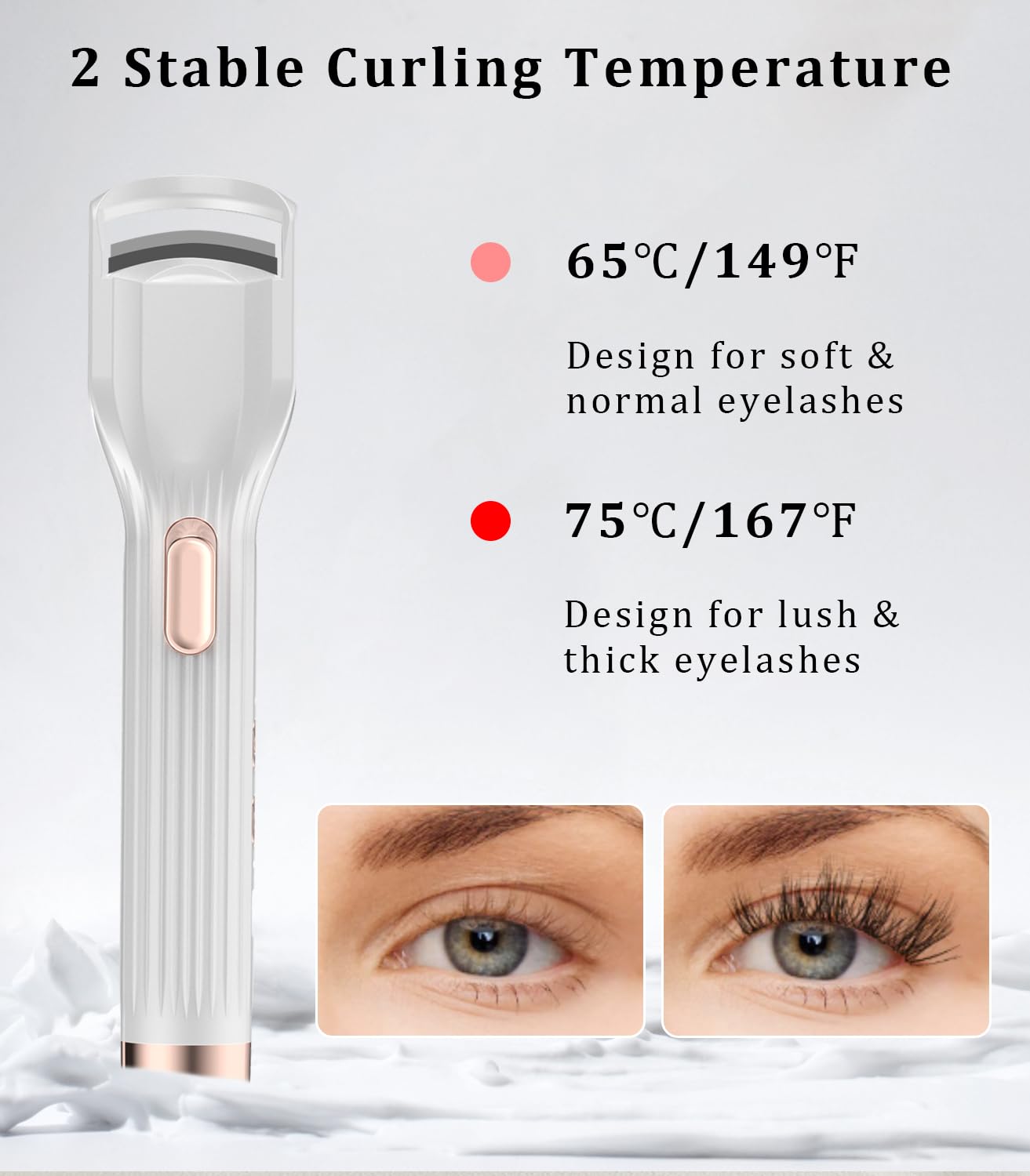 Acavado Premium PRO Heated Eyelash Curler — Fast 8s Heat, 2 Modes, 24h Curl, Type-C Rechargeable