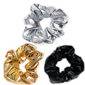 ACCGLORY Shiny Metallic Mermaid Scrunchies – Hair Elastics for Gym, Party & Club