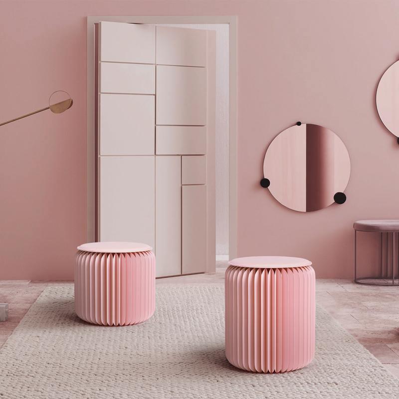 Accordion Stool Spring Pink