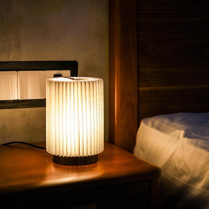 Accordion Table Lamp, Ball Shape And Cylinder Shape