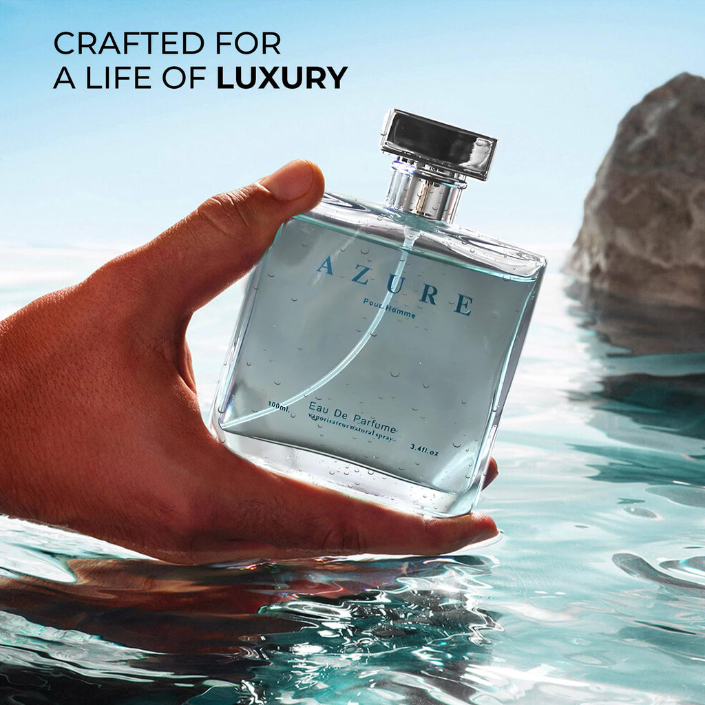 Azure Pour Homme Cologne for Men by A CENTER – Long-Lasting, Luminous Scent (3.4 oz)