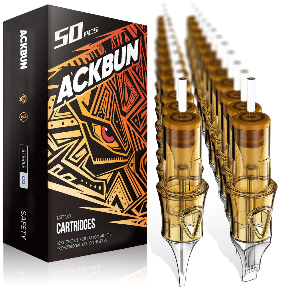 Ackbun 50Pcs Assorted Tattoo Needles Set – Mixed Sizes for Precision & Safe Sterilization