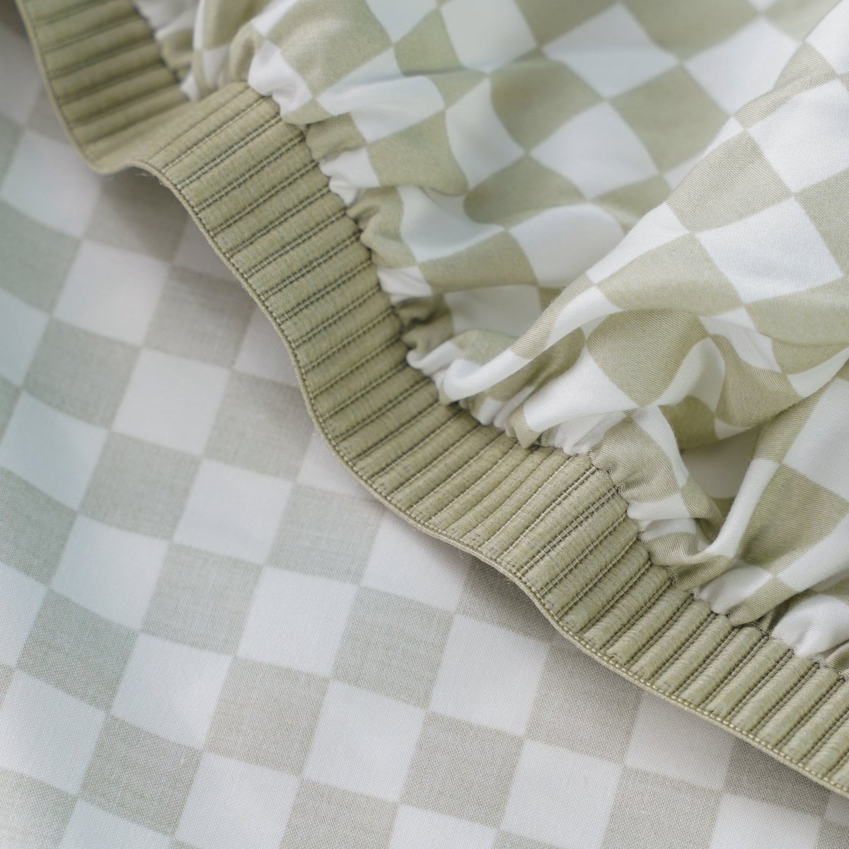 Ackly Bamboo - Sage Green Checkerboard Bedding