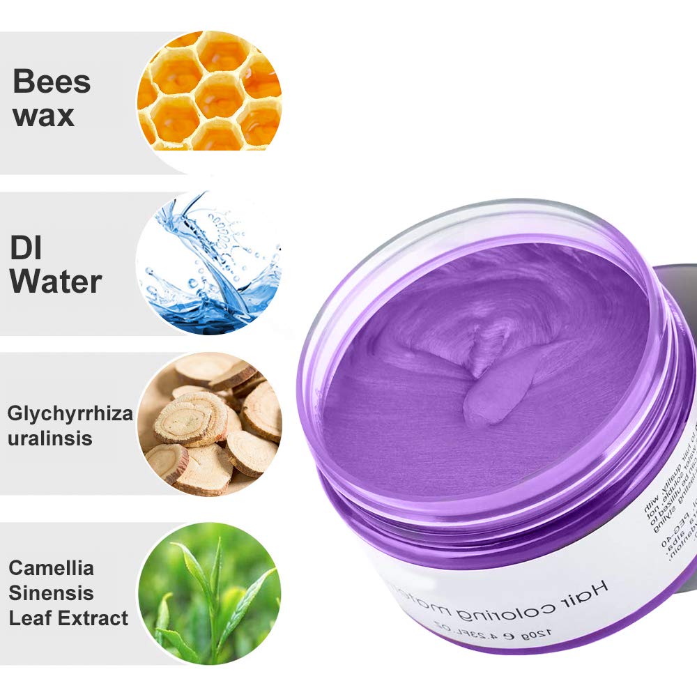 Acosexy Temporary Hair Color Wax Dye – Purple 120g for Halloween & Cosplay