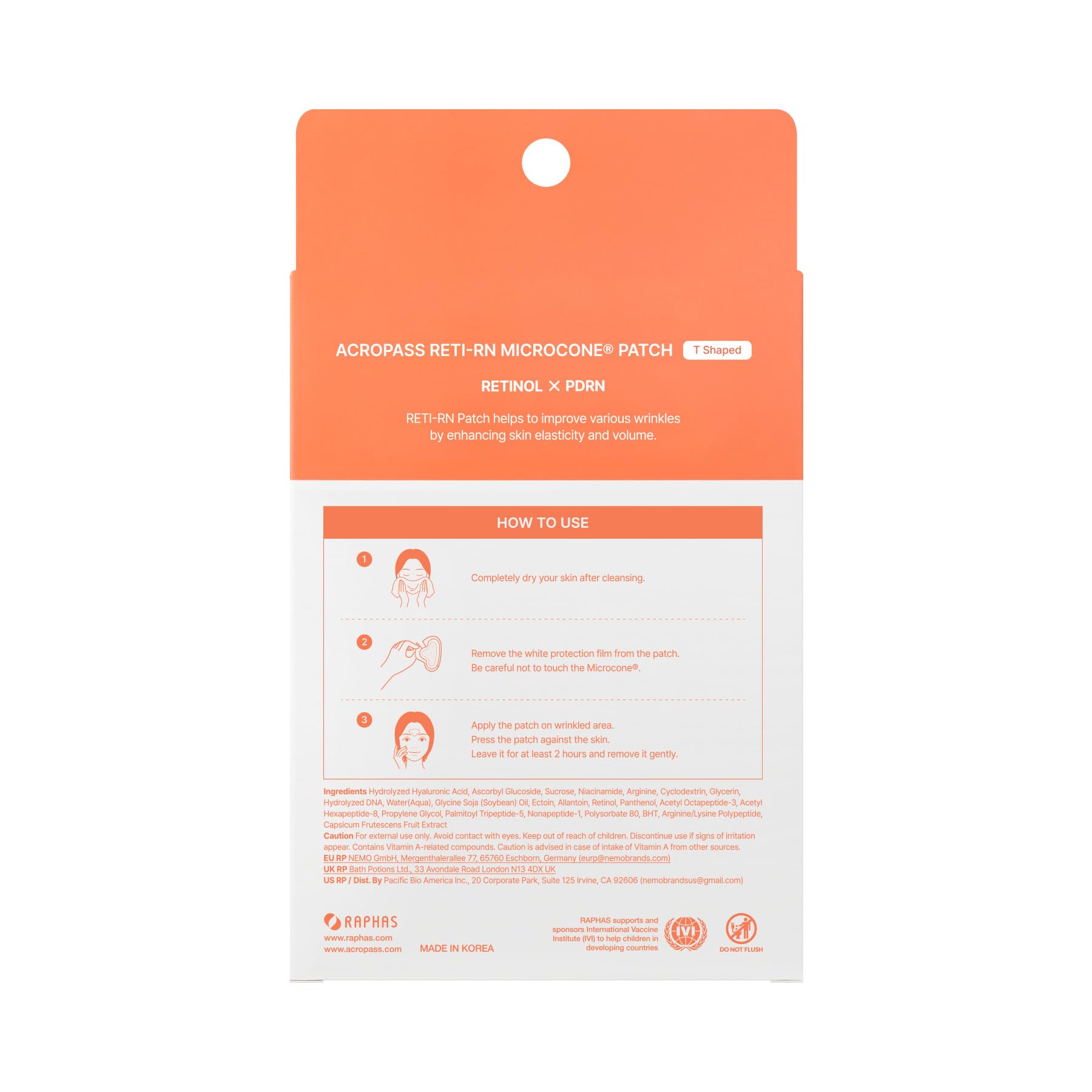Acropass RETI-RN Microcone Wrinkle Patches – Deep Wrinkles, PDRN 10,000 ppm, Retinol 3,300 IU/g, Hyaluronic Acid | 4 Count