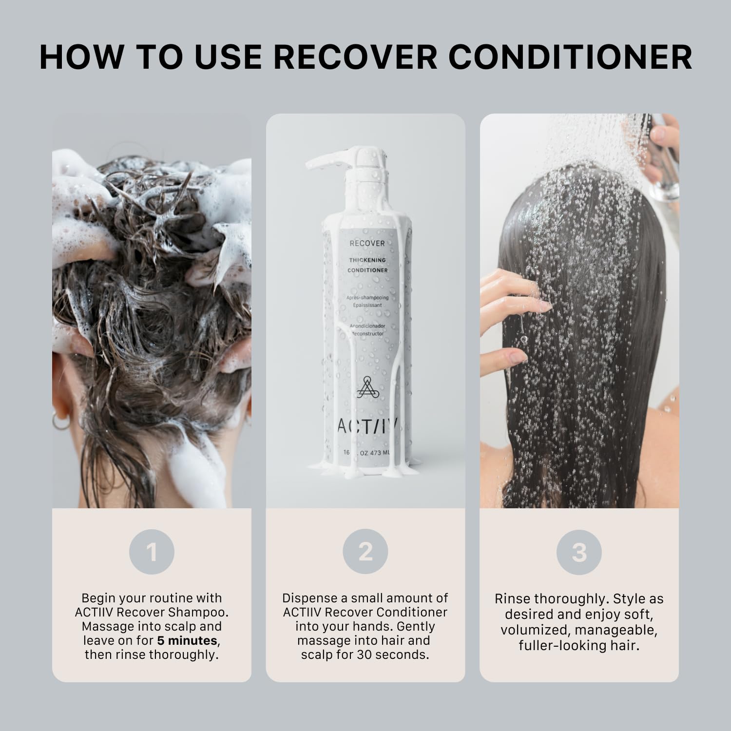 ACTIIV Recover Thickening Conditioner – Hydrates, Strengthens, Color-Safe, 16 oz