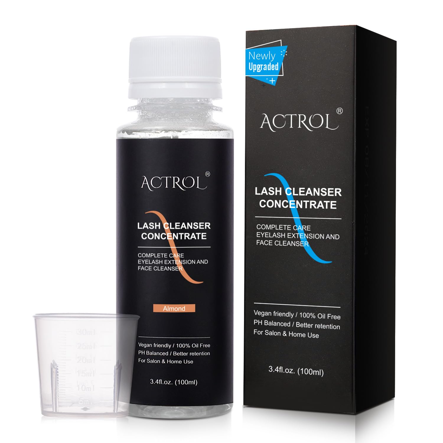 ACTROL Eyelash Cleanser Concentrate 100ml – Foaming Lash Shampoo for Extensions