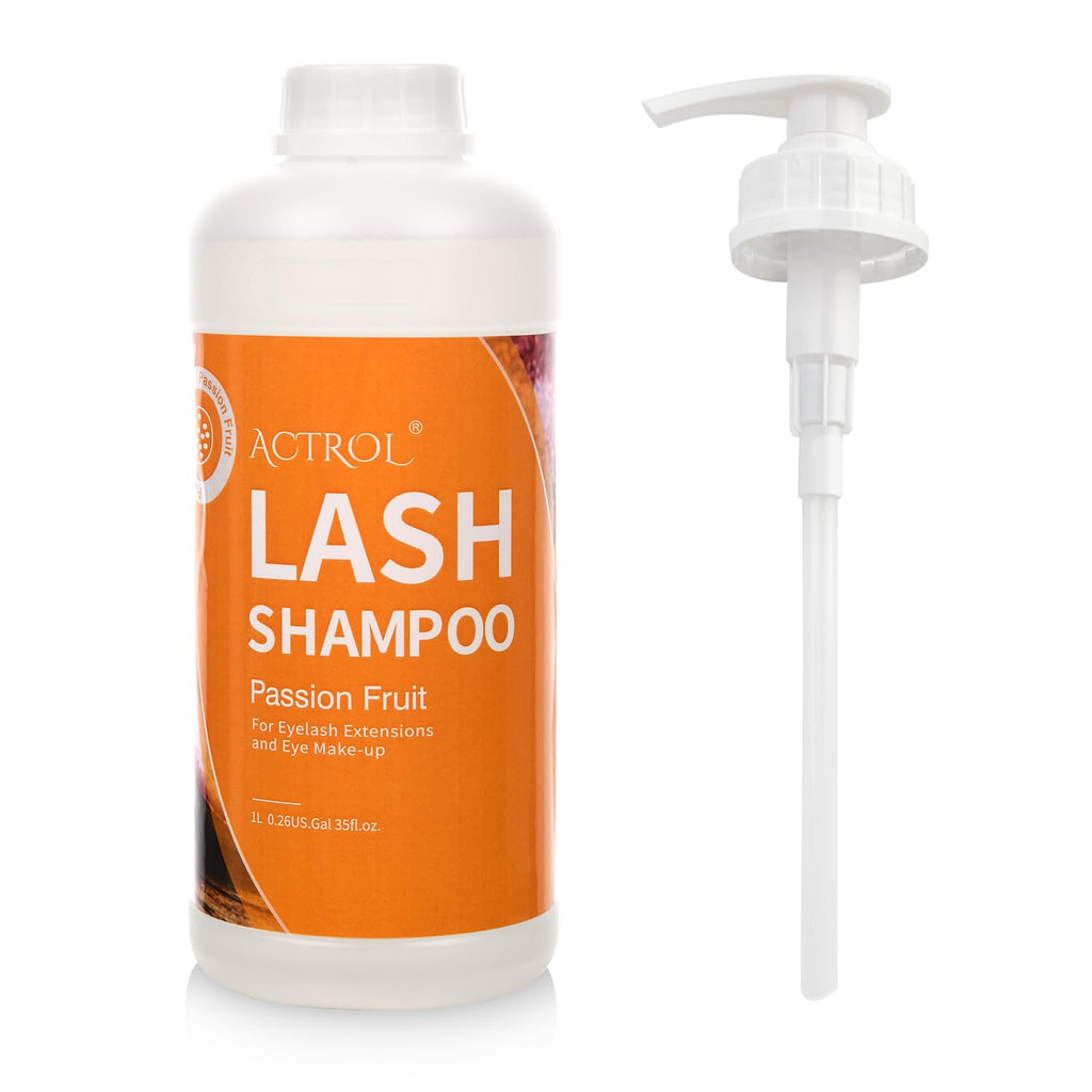 ACTROL Eyelash Extension Cleanser Passion Fruit 1L – Salon-Grade Lash Shampoo, Paraben & Sulfate Free