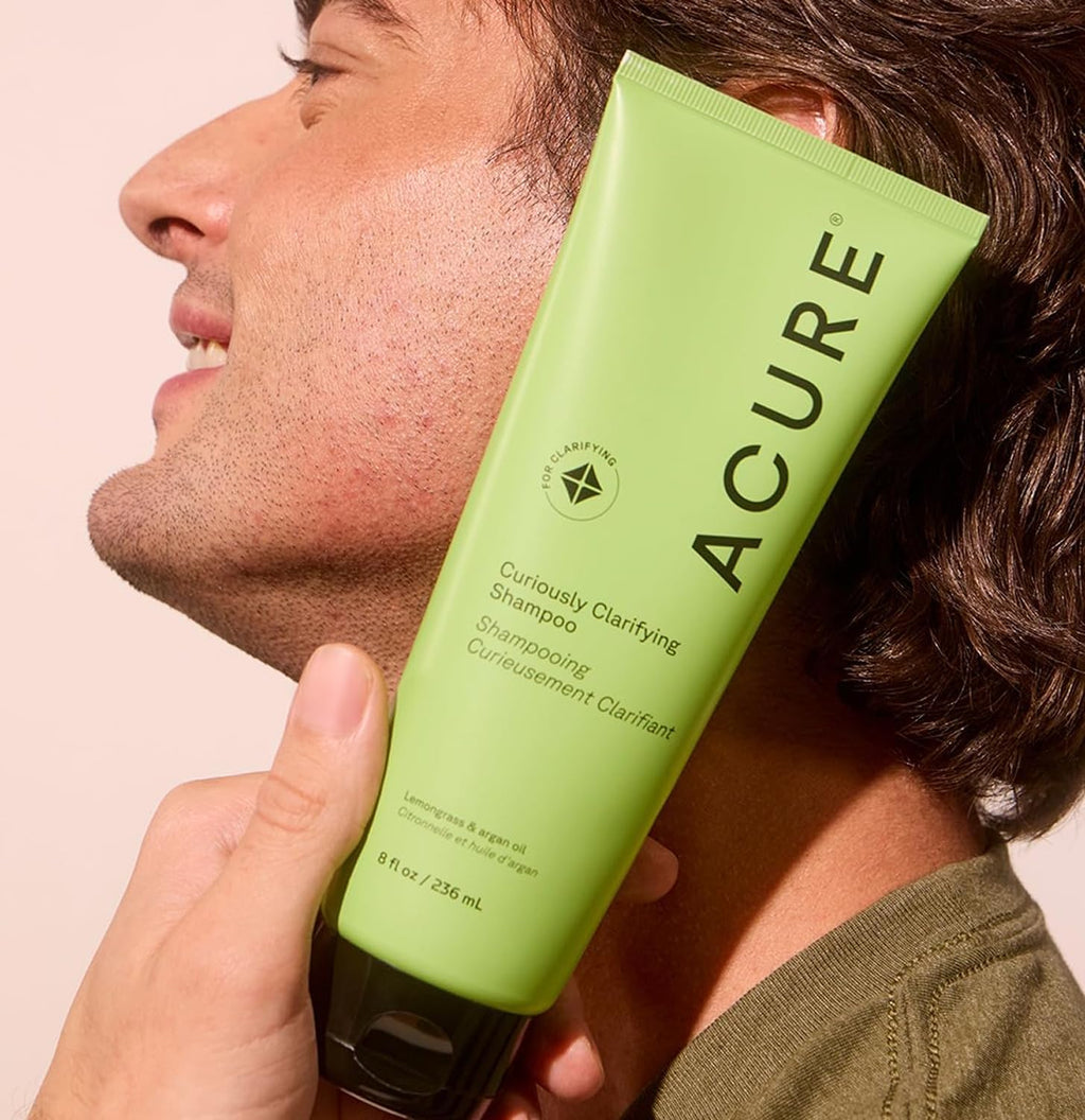 Acure Curiously Clarifying Shampoo & Conditioner Set – Daily Deep Cleansing & Hydration for All Hair Types | 8 fl oz (2 Pack)