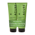 Acure Curiously Clarifying Shampoo & Conditioner Set – Daily Deep Cleansing & Hydration for All Hair Types | 8 fl oz (2 Pack)