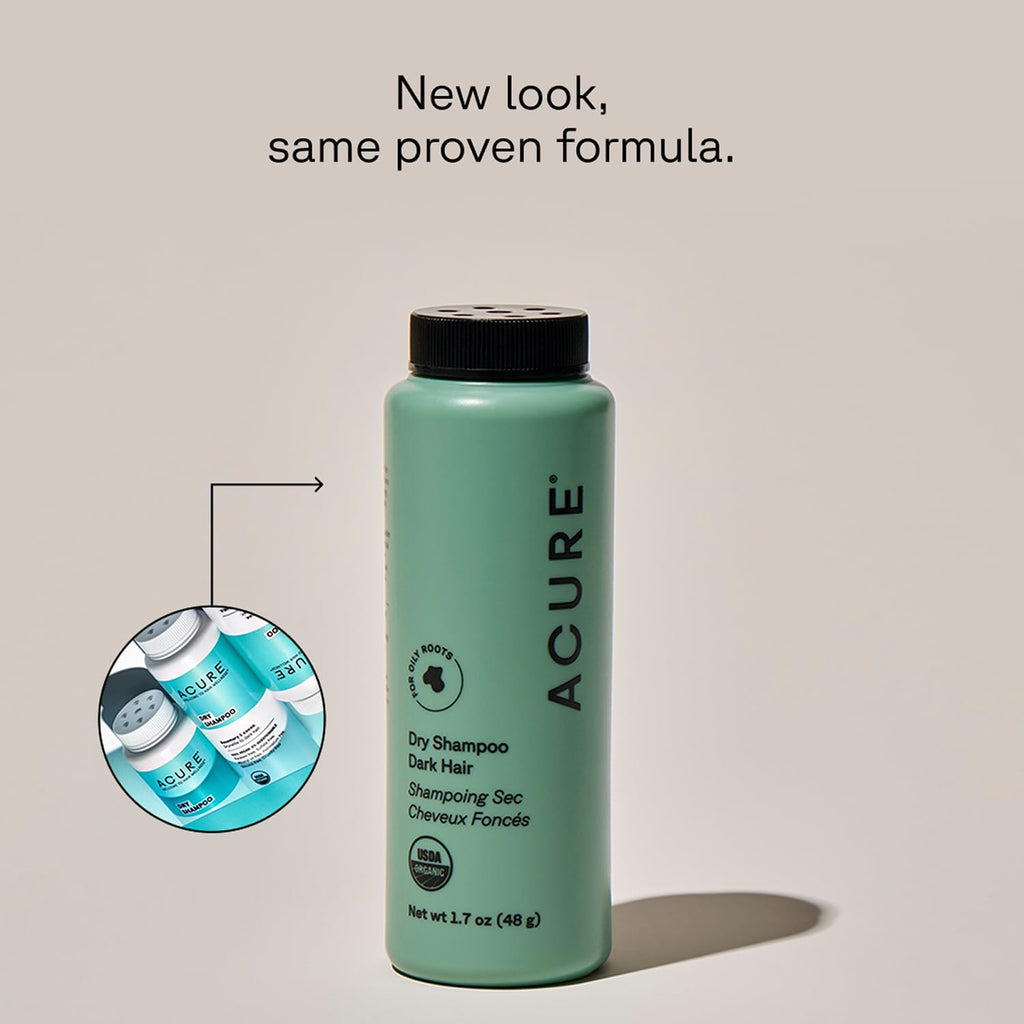 Acure Dry Shampoo Travel Size 2 Pack for Brunette & Dark Hair | Vegan