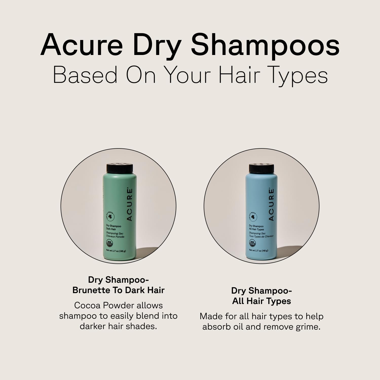 Acure Dry Shampoo Travel Size 2 Pack for Brunette & Dark Hair | Vegan