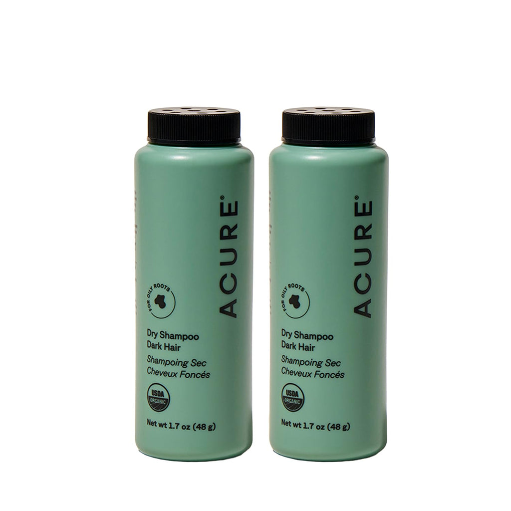 Acure Dry Shampoo Travel Size 2 Pack for Brunette & Dark Hair | Vegan