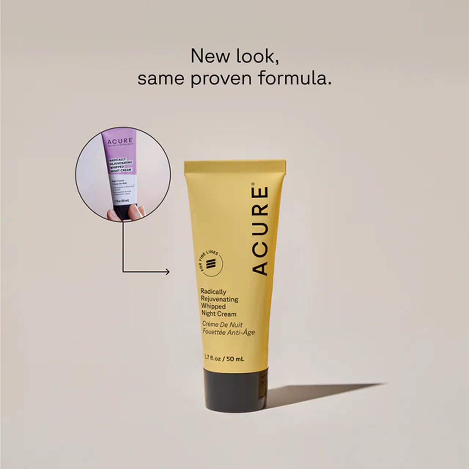 Acure Radically Rejuvenating Whipped Night Cream – Anti-Aging Peptide Moisturizer | Vegan & Clean