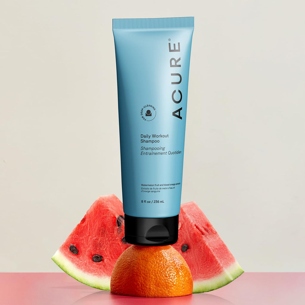 Acure Daily Workout Watermelon Shampoo & Conditioner — Lightweight Hydration, Color Safe, 8 fl oz