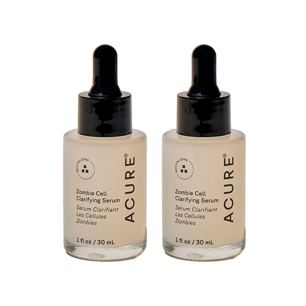 Acure Zombie Cell Clarifying Serum Niacinamide & Milk Thistle | Hydrating Anti-Aging Facial Serum 2 Pack