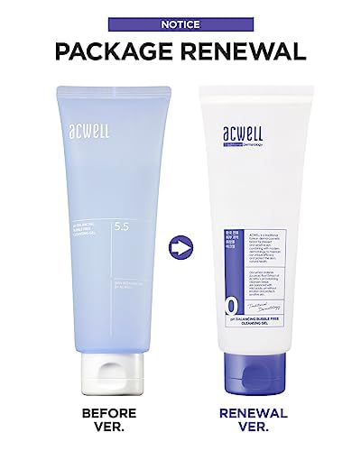 ACWELL pH Balancing Bubble-Free Hydrating Facial Cleansing Gel – Gentle Cleanser for Sensitive Skin