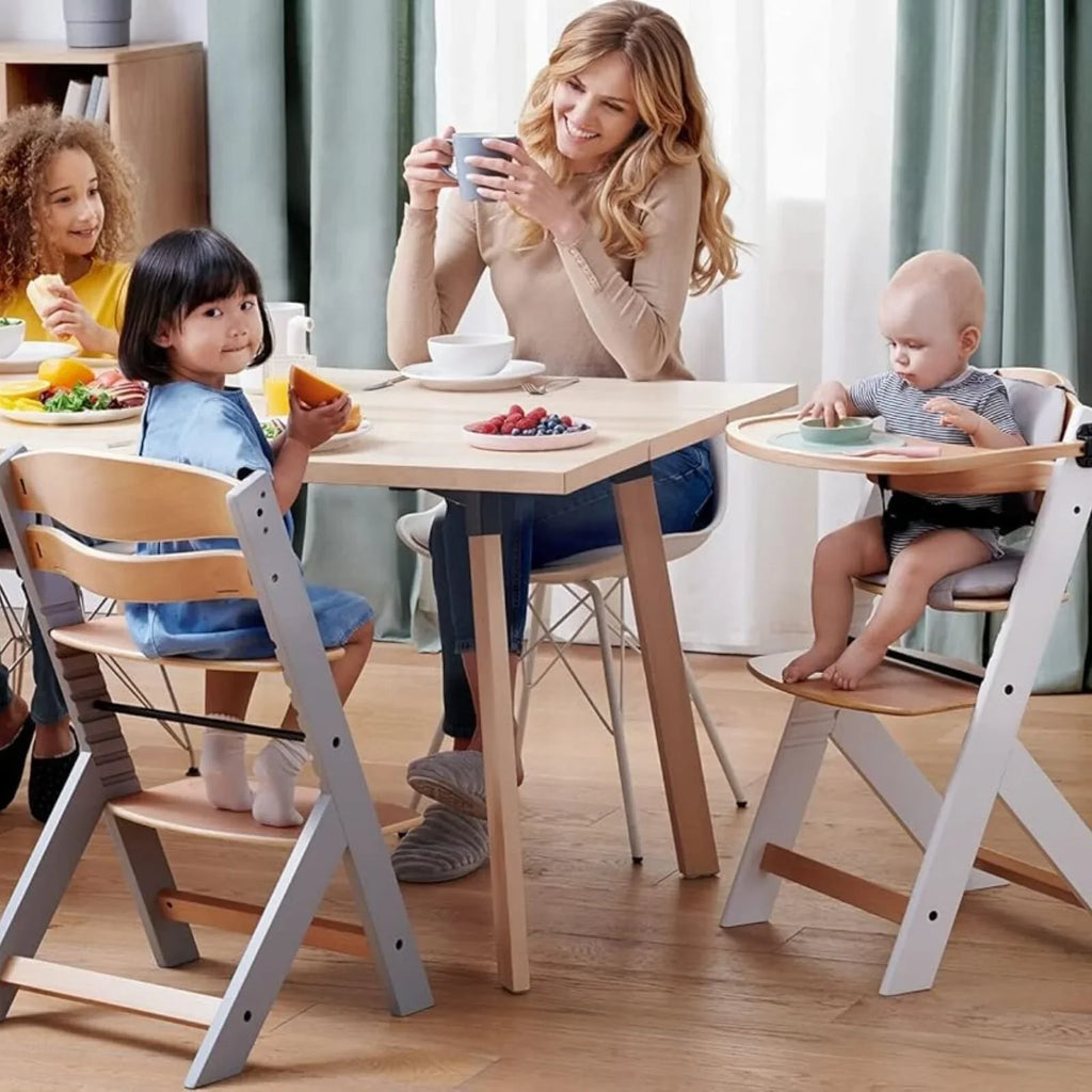 Kinderkraft Enock Wooden Highchair - White