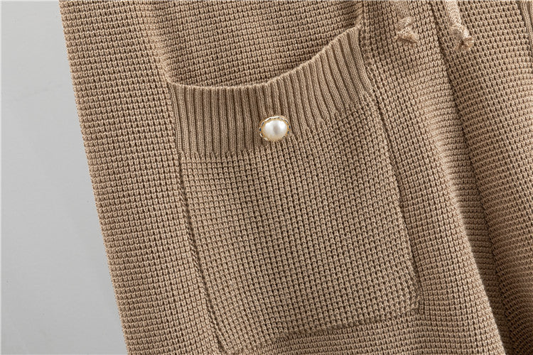 Women's Beaded Knitted Sweater Pants Set