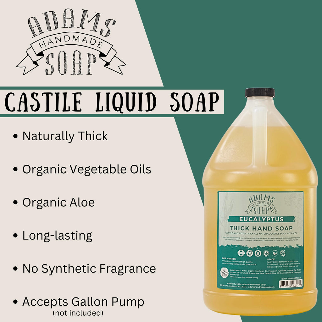 Adams Handmade Soap Thick Castile Liquid Hand Soap Refill – Eucalyptus