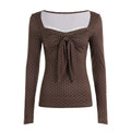 Cute Polka-Dot Retro Elegant Slim-Fit Base Top For Women
