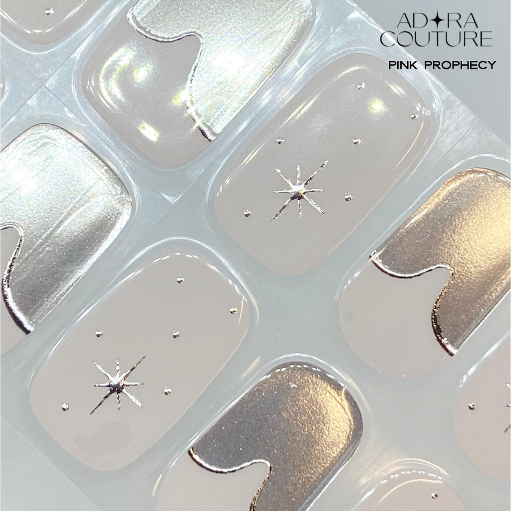 Adora Couture Semi Cured Gel Nail Strips – 30 Pieces (Pink Prophecy) | UV Light Required