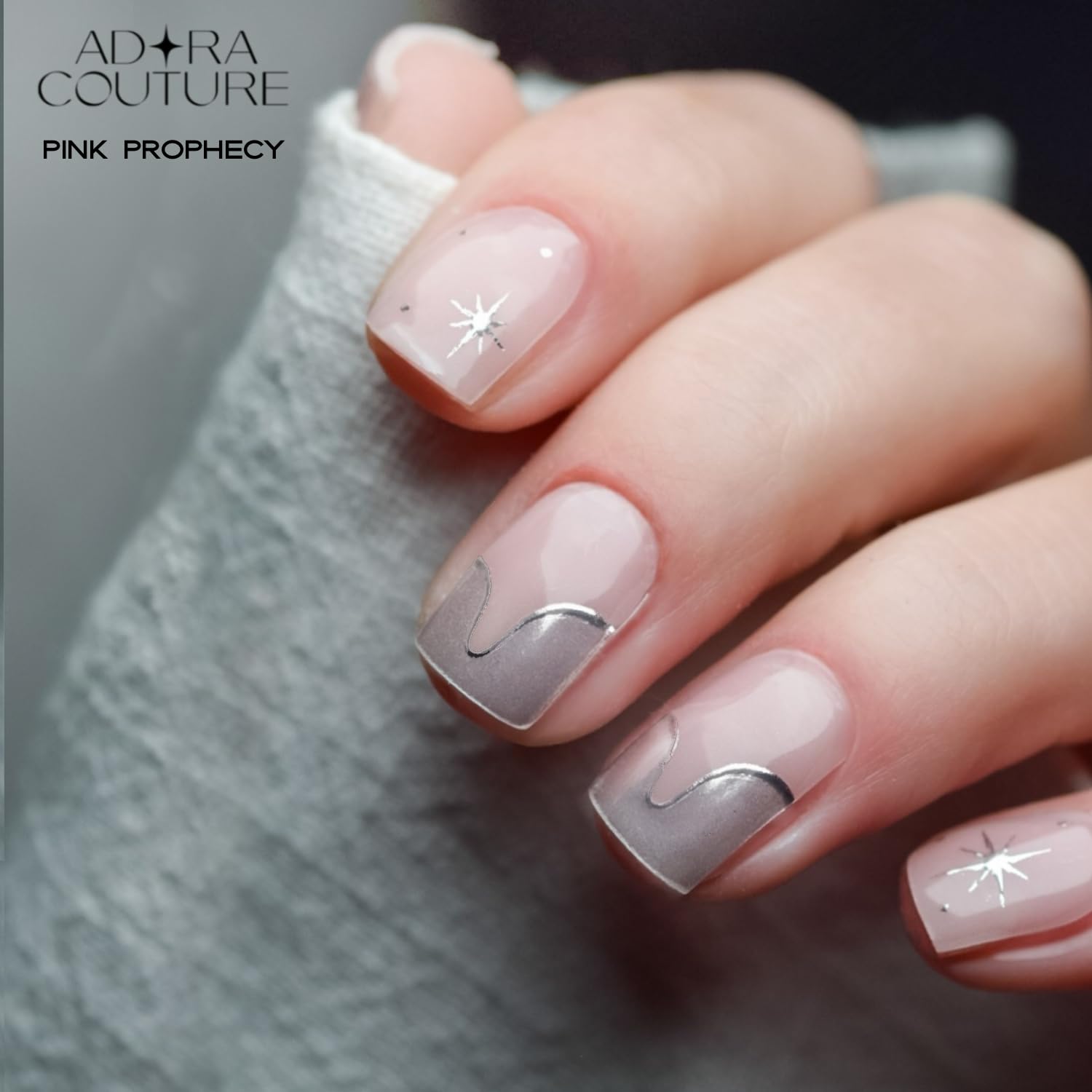 Adora Couture Semi Cured Gel Nail Strips – 30 Pieces (Pink Prophecy) | UV Light Required