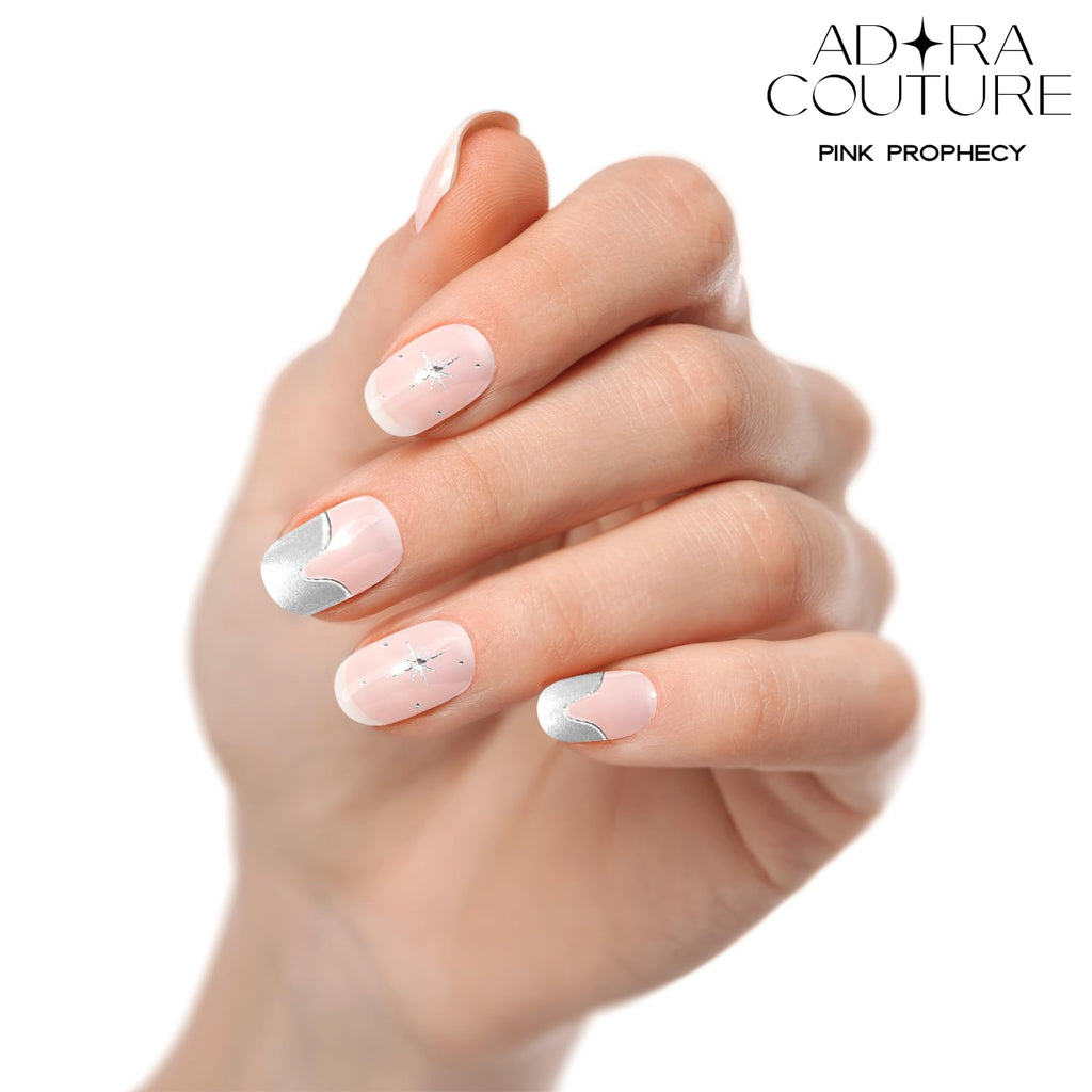 Adora Couture Semi Cured Gel Nail Strips – 30 Pieces (Pink Prophecy) | UV Light Required