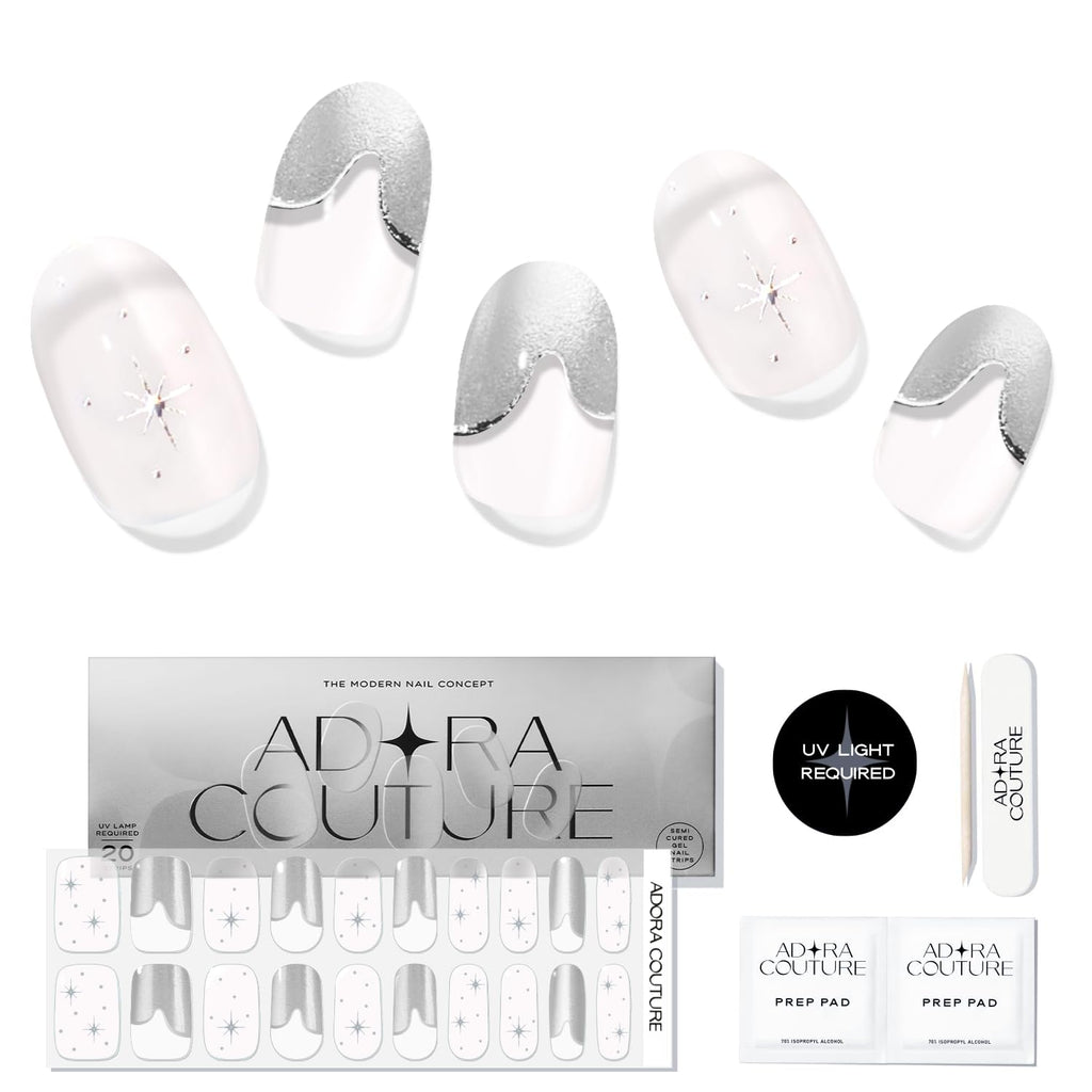 Adora Couture Semi Cured Gel Nail Strips – 30 Pieces (Pink Prophecy) | UV Light Required