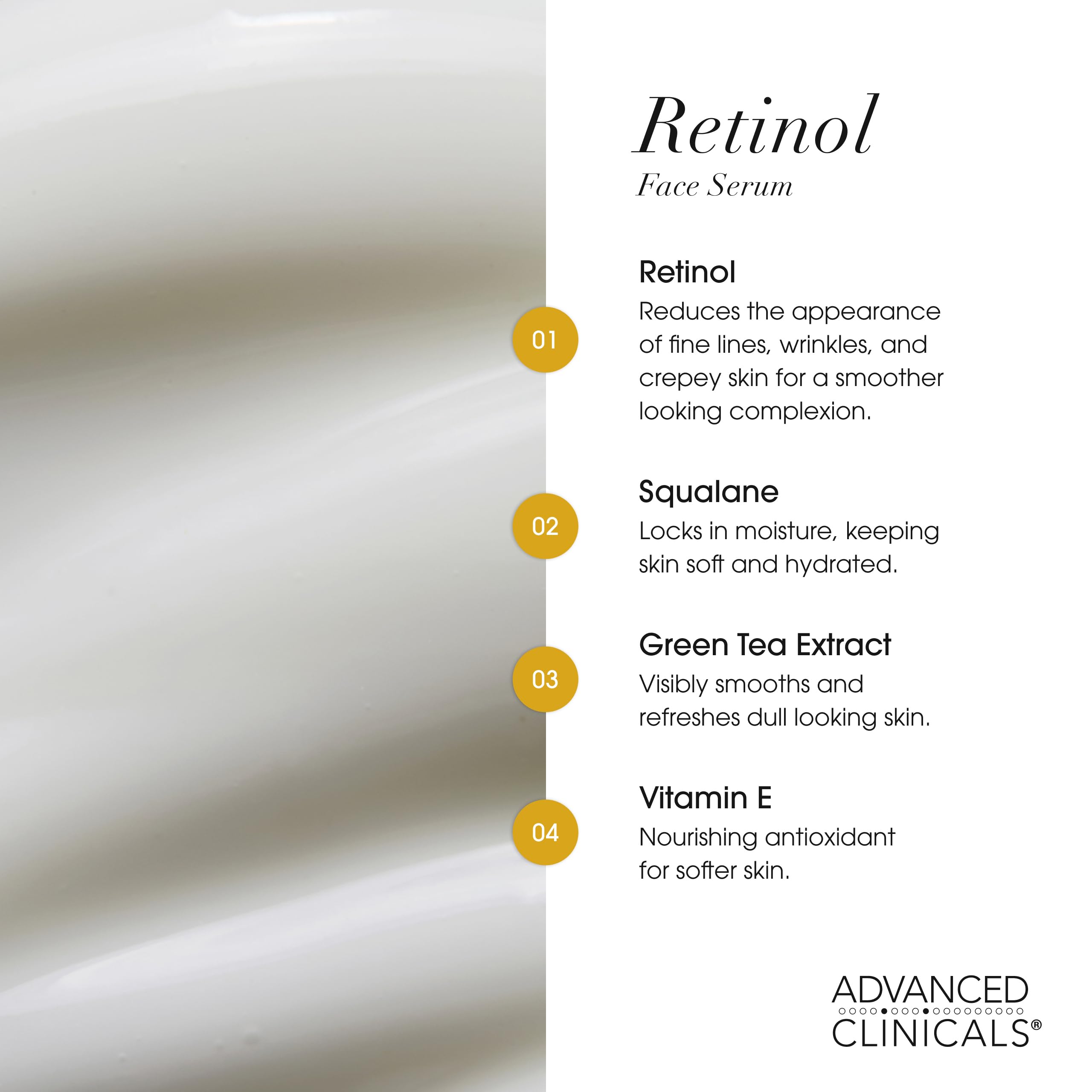 Advanced Clinicals 3 Pack Face Serum Essentials Set | Vitamin C Brightening, Retinol Firming, Hyaluronic Hydration