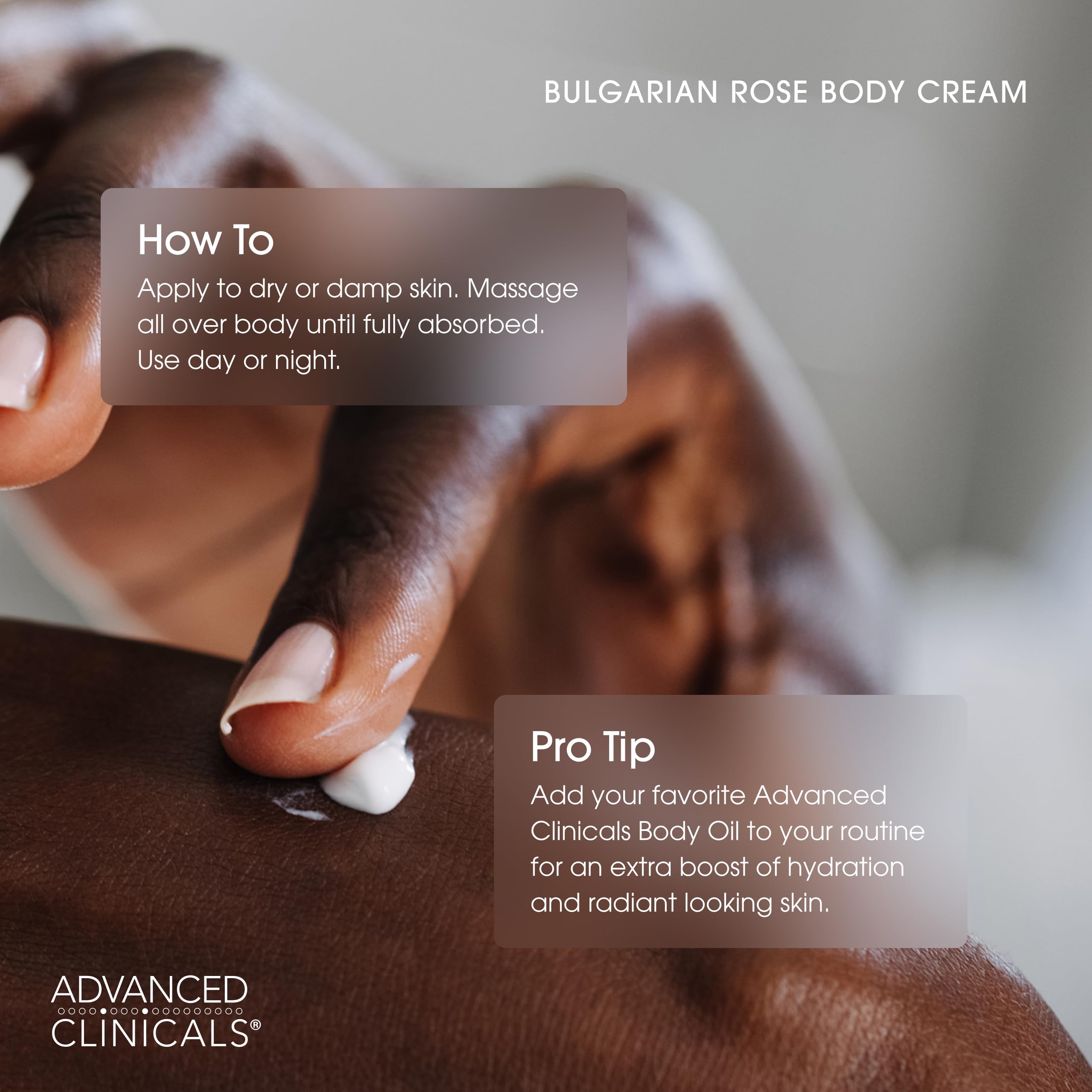 Advanced Clinicals Bulgarian Rose Lotion – Rose Scented Vitamin C Body Moisturizer (16 oz, 2-Pack)
