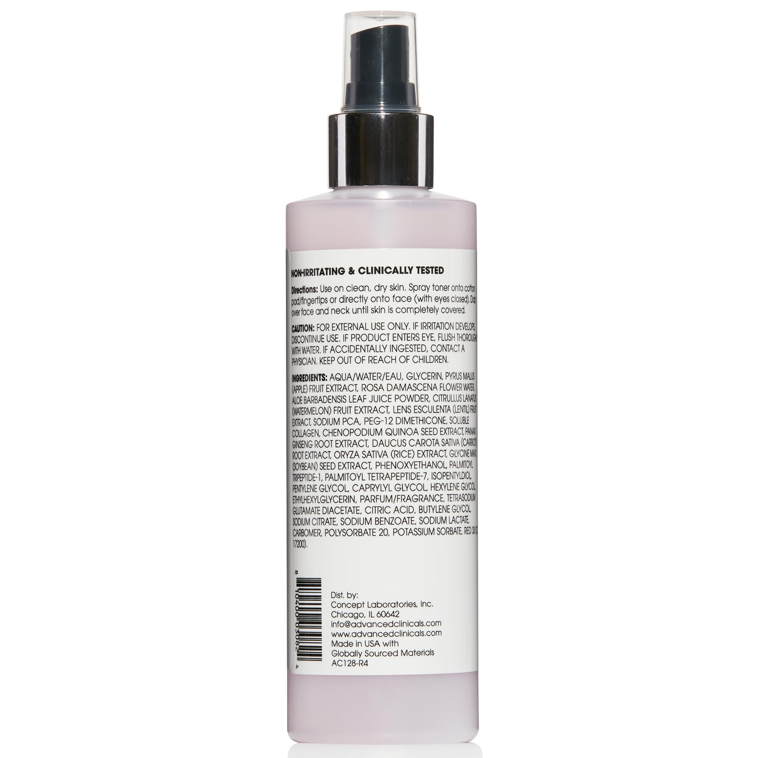 Advanced Clinicals Collagen + Rosewater Face Mist Toner – Alcohol-Free & Hydrating