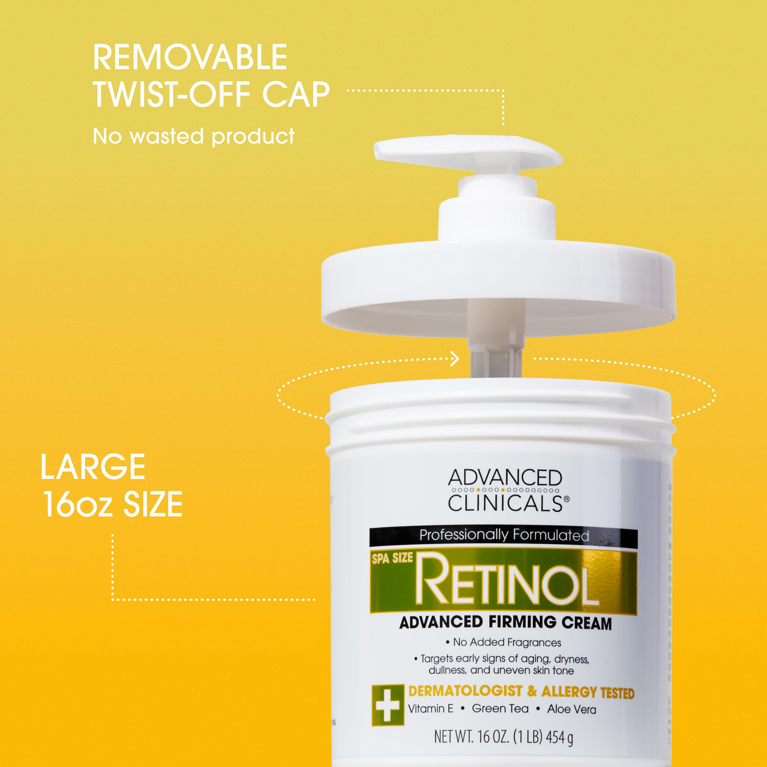 Advanced Clinicals Unscented Retinol Body Cream + Coconut Oil Body Lotion 2pc Set – Hydration, Firming, Crepey Skin