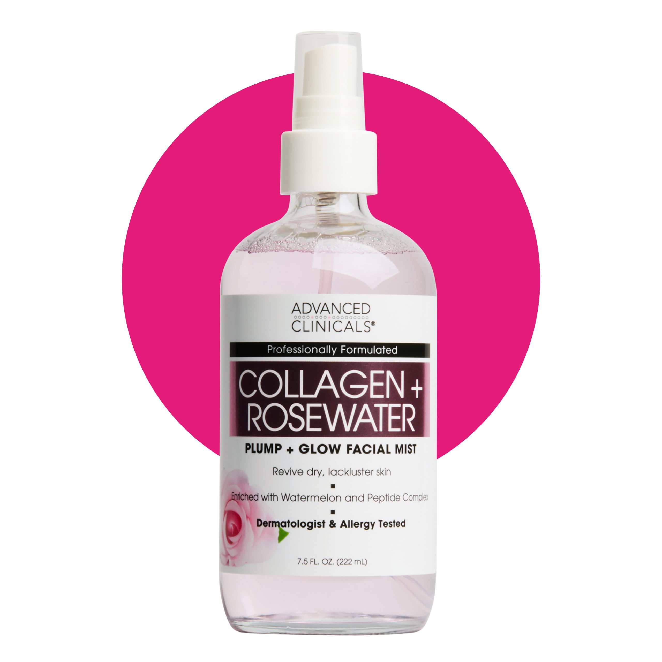 Advanced Clinicals Collagen Rosewater Face Mist – Hydrating Rose Water Facial Spray