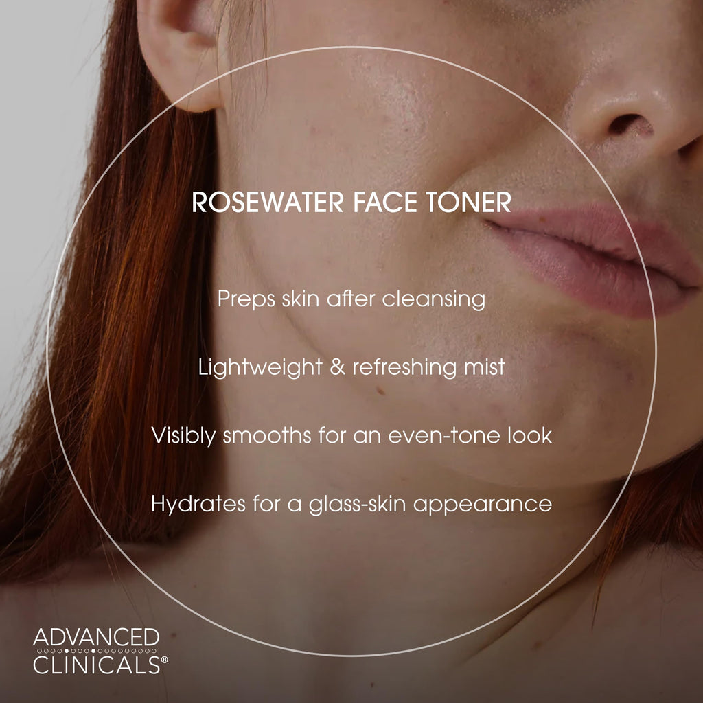 Advanced Clinicals Collagen + Rosewater Face Mist Toner – Alcohol-Free & Hydrating