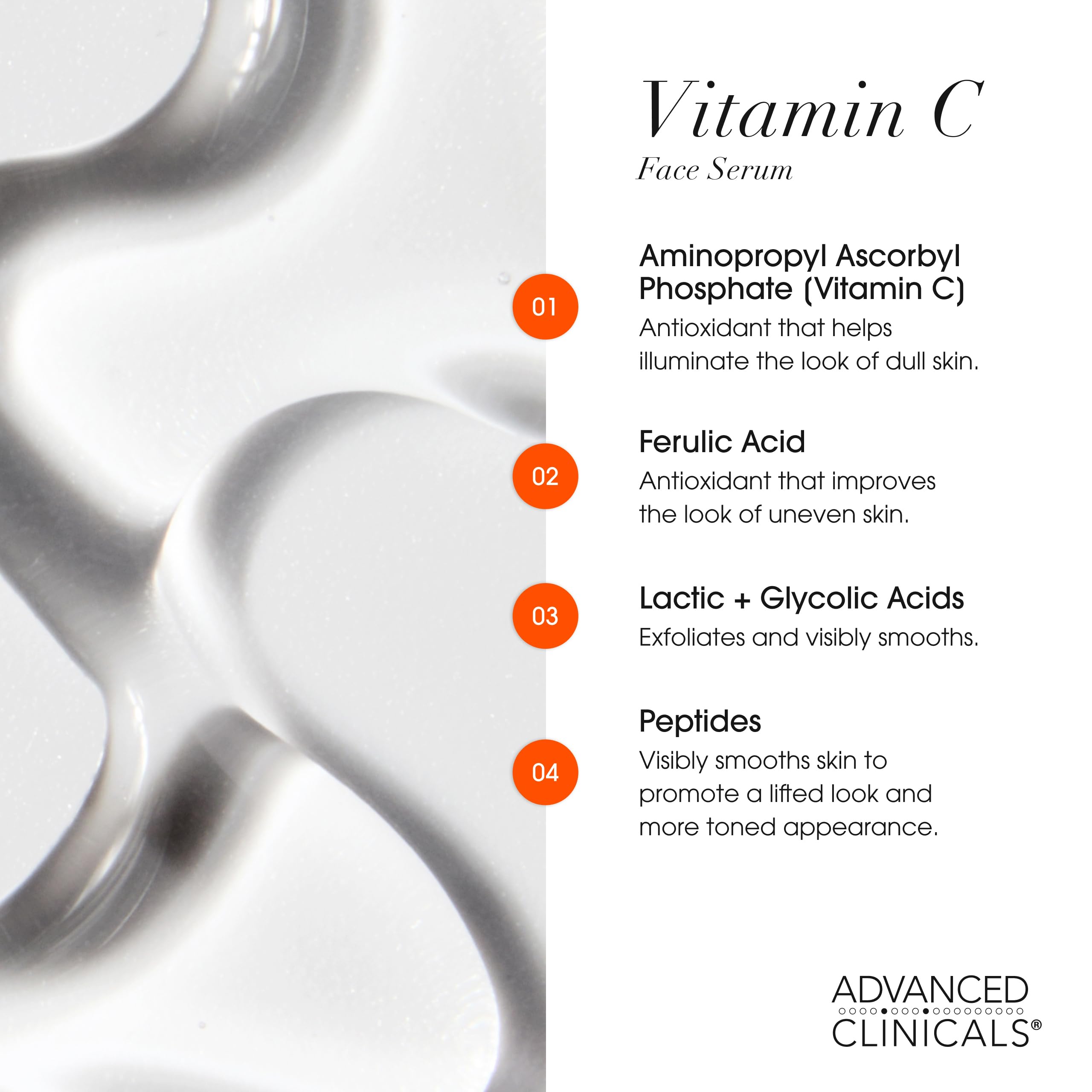 Advanced Clinicals 3 Pack Face Serum Essentials Set | Vitamin C Brightening, Retinol Firming, Hyaluronic Hydration
