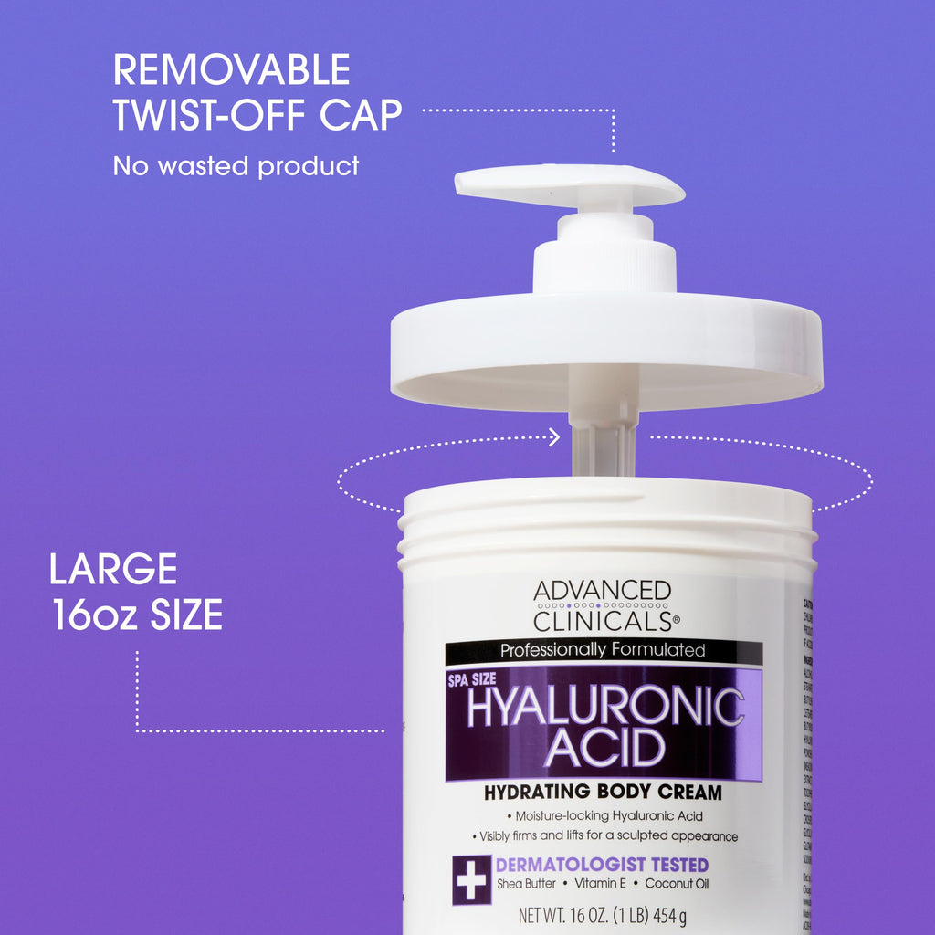 Advanced Clinicals Hyaluronic Acid Face Gel Cream + Body Cream 2pc Hydration Set