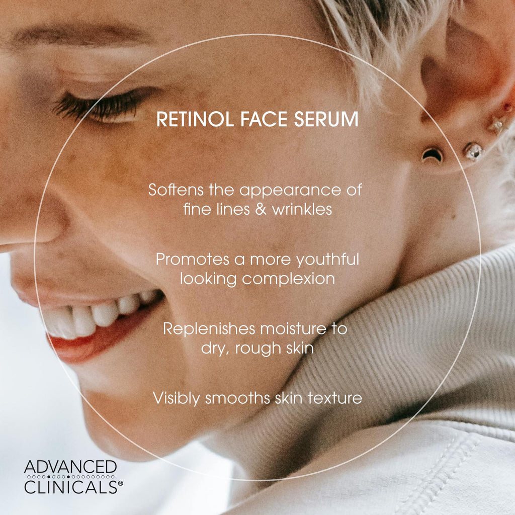Advanced Clinicals 3 Pack Face Serum Essentials Set | Vitamin C Brightening, Retinol Firming, Hyaluronic Hydration