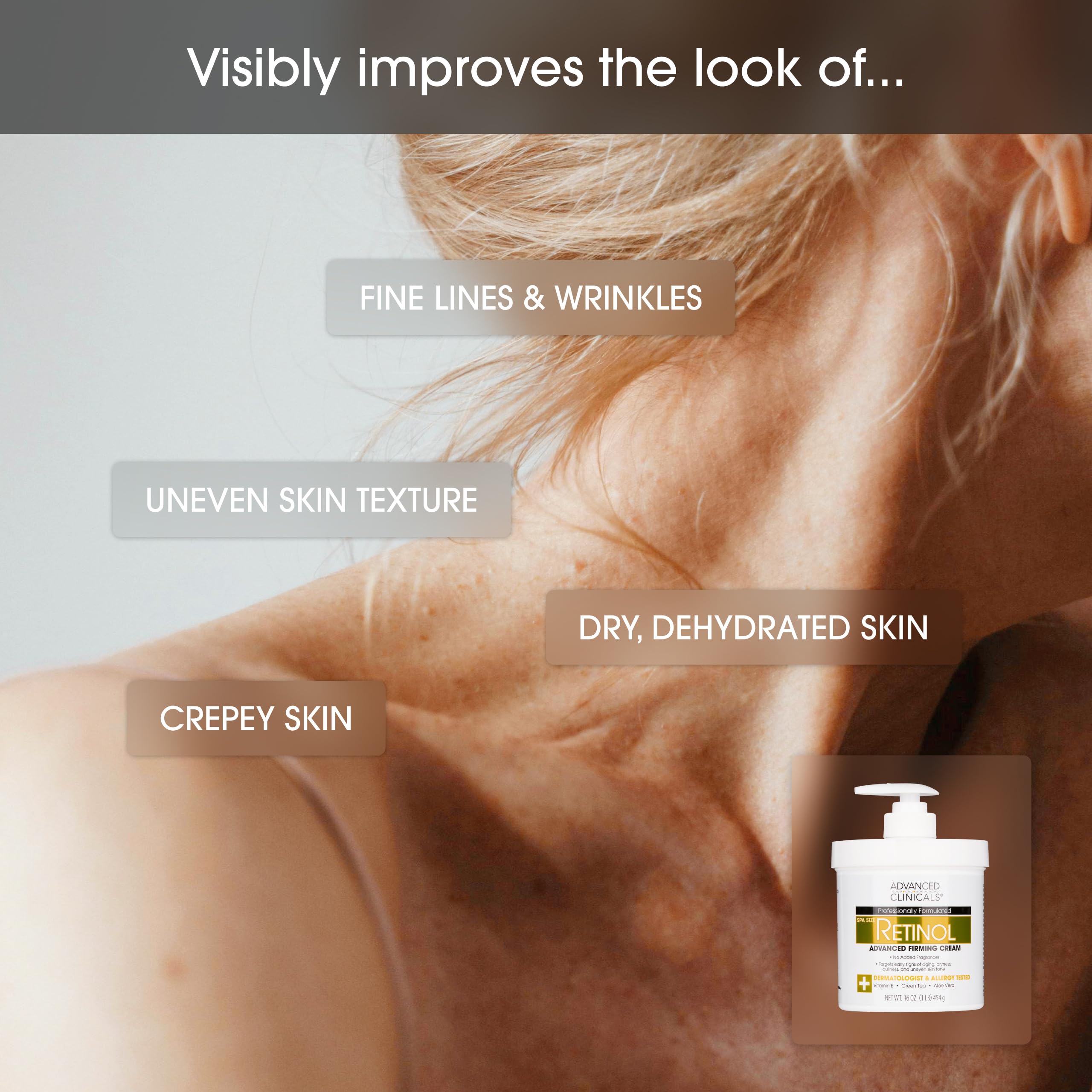 Advanced Clinicals Unscented Retinol Body Cream & Manuka Honey Body Lotion – 2pc Skincare Set