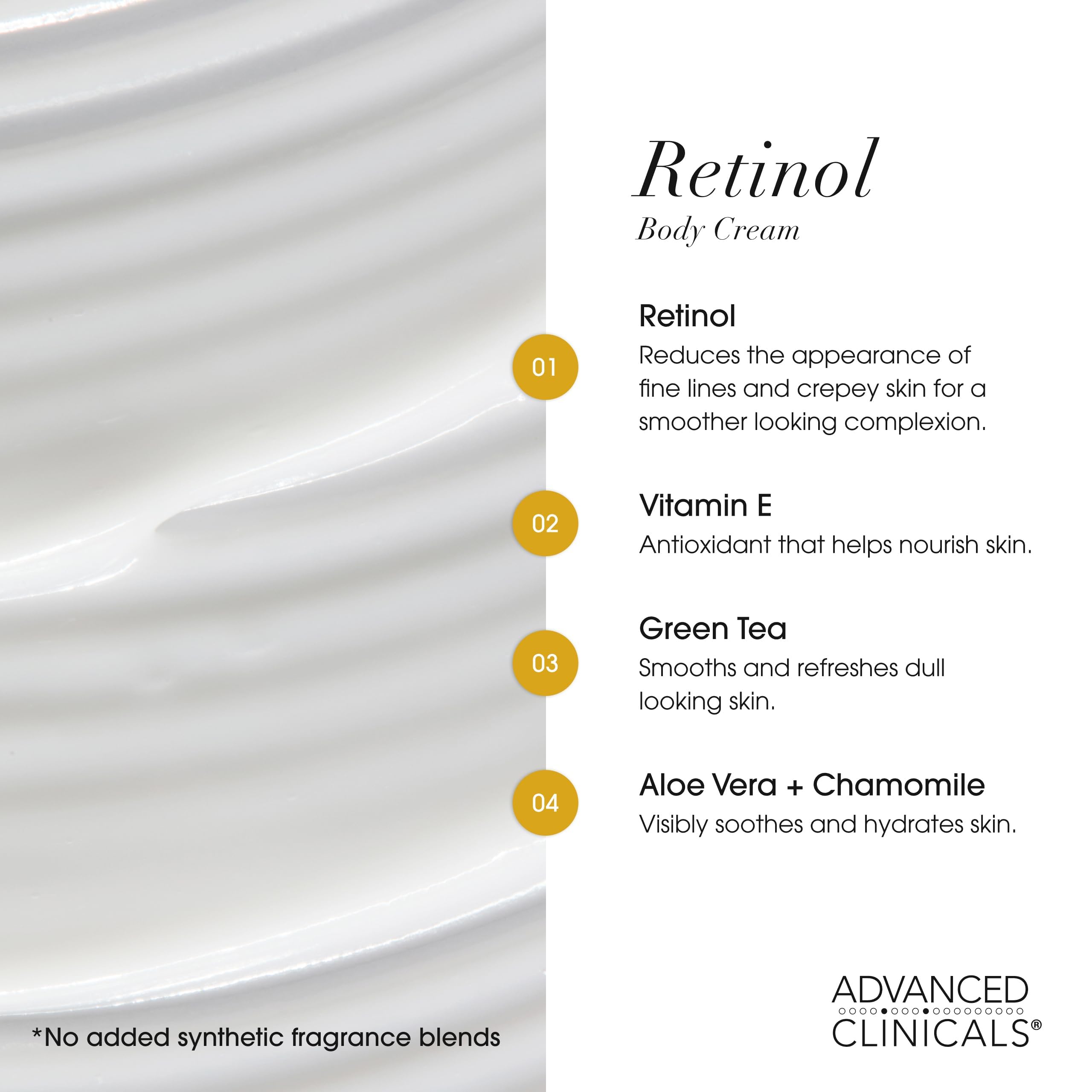 Advanced Clinicals Retinol Body Lotion + Retinol Serum 2-Piece Set for Women & Men | Visibly Smooths Fine Lines