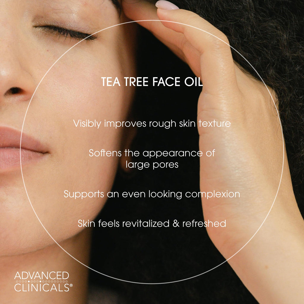 Advanced Clinicals Tea Tree Face Serum with Vitamin E – 2-Pack for Pores & Even Tone