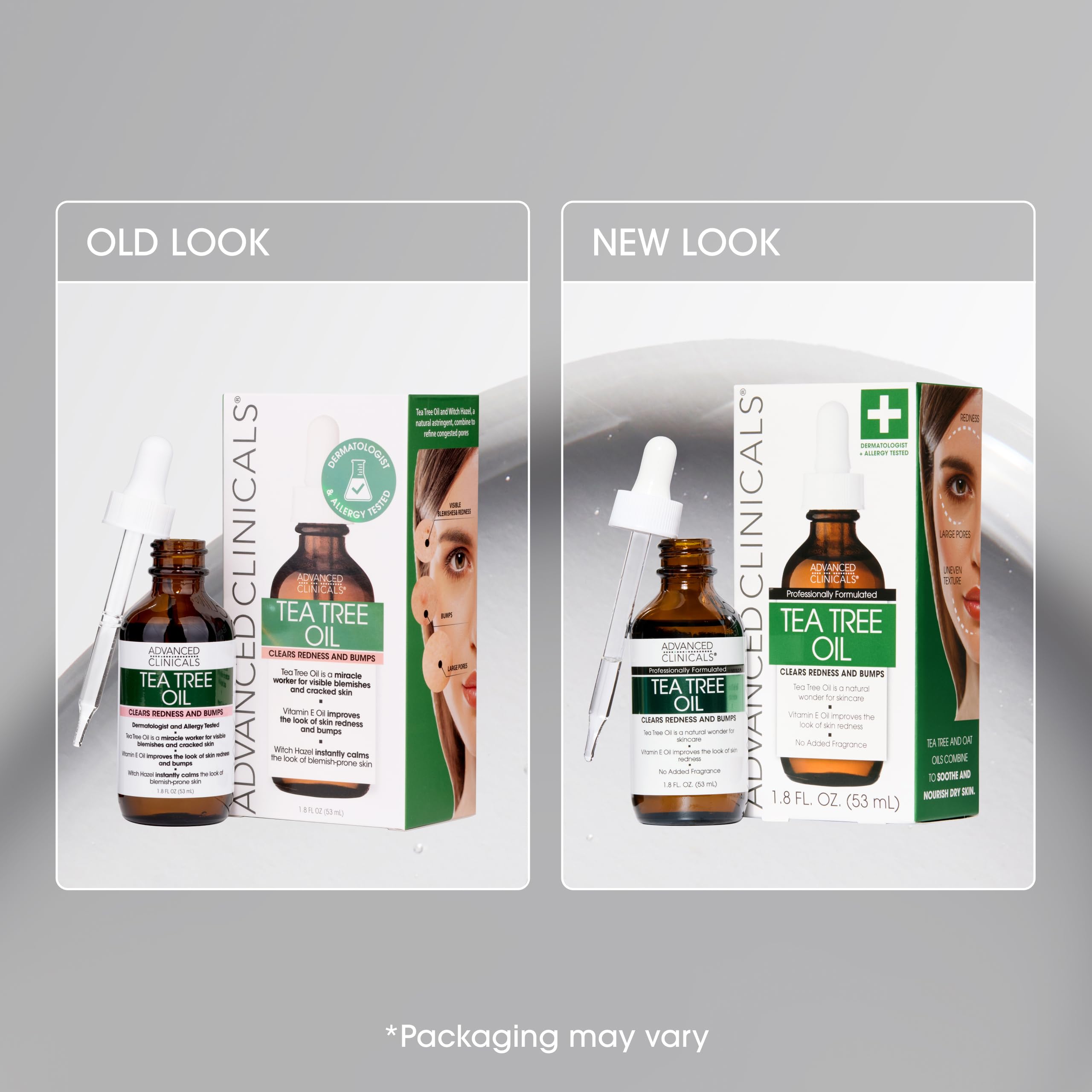 Advanced Clinicals Tea Tree Face Serum with Vitamin E – 2-Pack for Pores & Even Tone