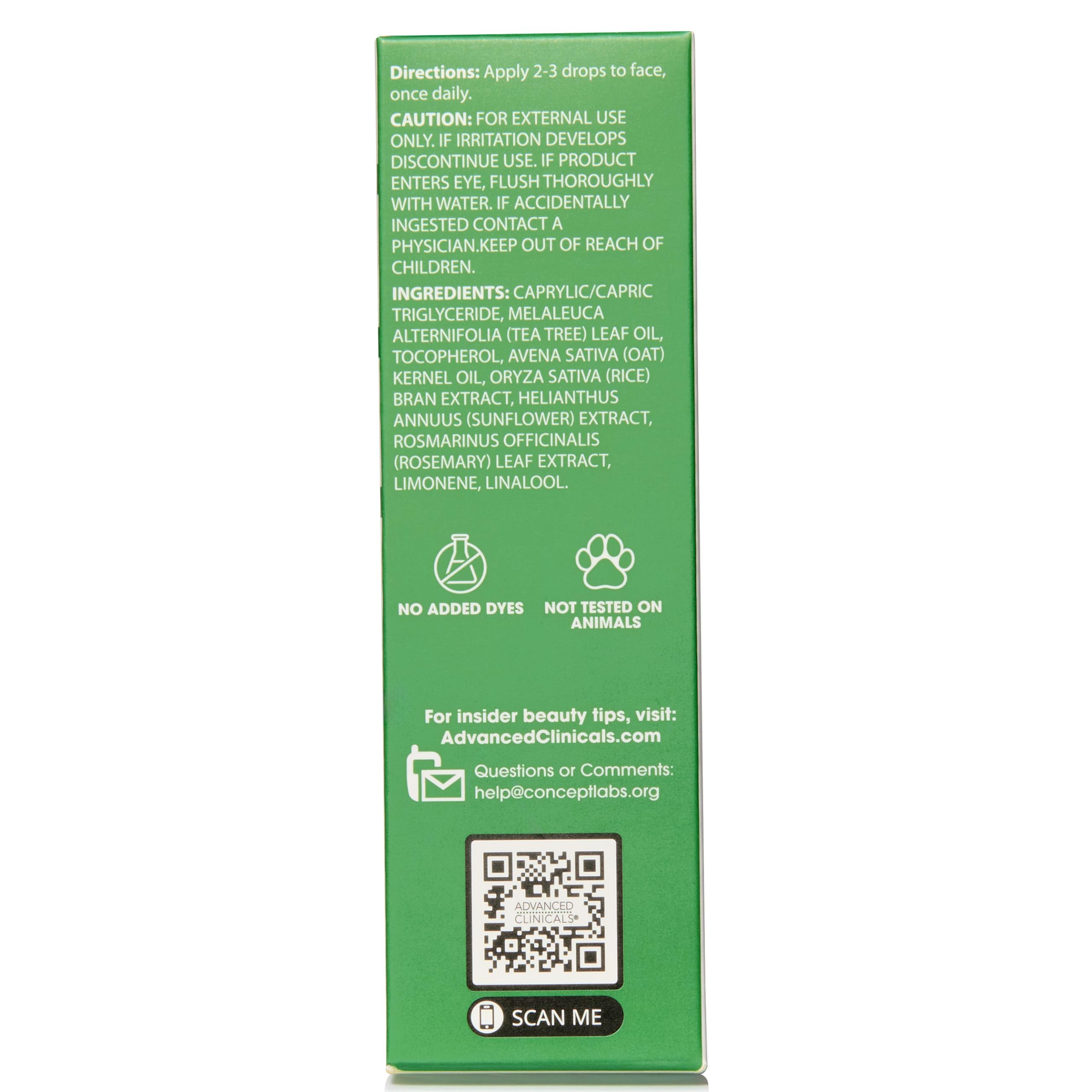 Advanced Clinicals Tea Tree Face Serum with Vitamin E – 2-Pack for Pores & Even Tone