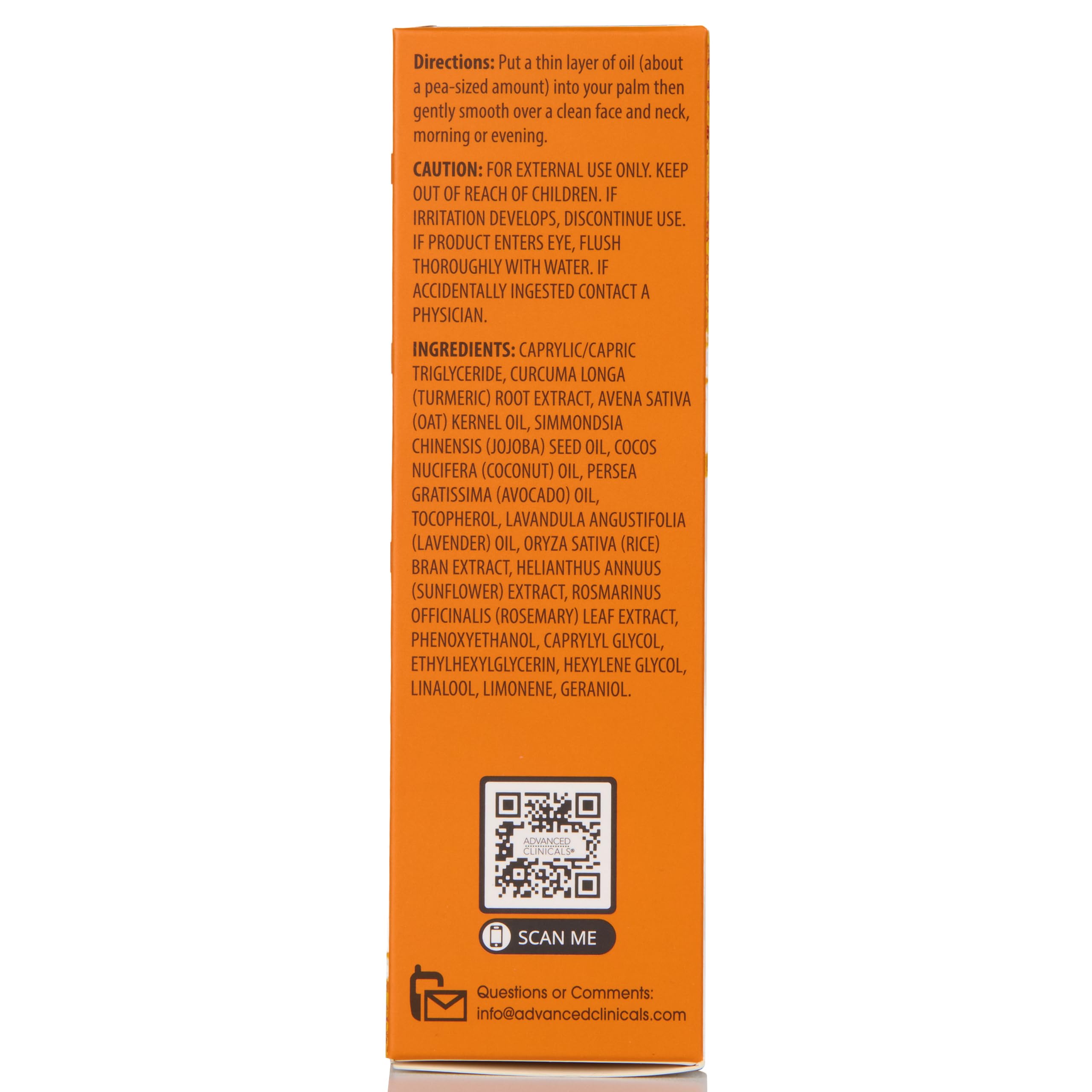 Advanced Clinicals Turmeric Oil Serum for Face – Lightweight Hydration with Jojoba & Coconut Oil | Even Skin Tone | Antioxidant Dry Skin Moisturizer, 2-Pack