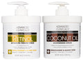 Advanced Clinicals Unscented Retinol Body Cream + Coconut Oil Body Lotion 2pc Set – Hydration, Firming, Crepey Skin