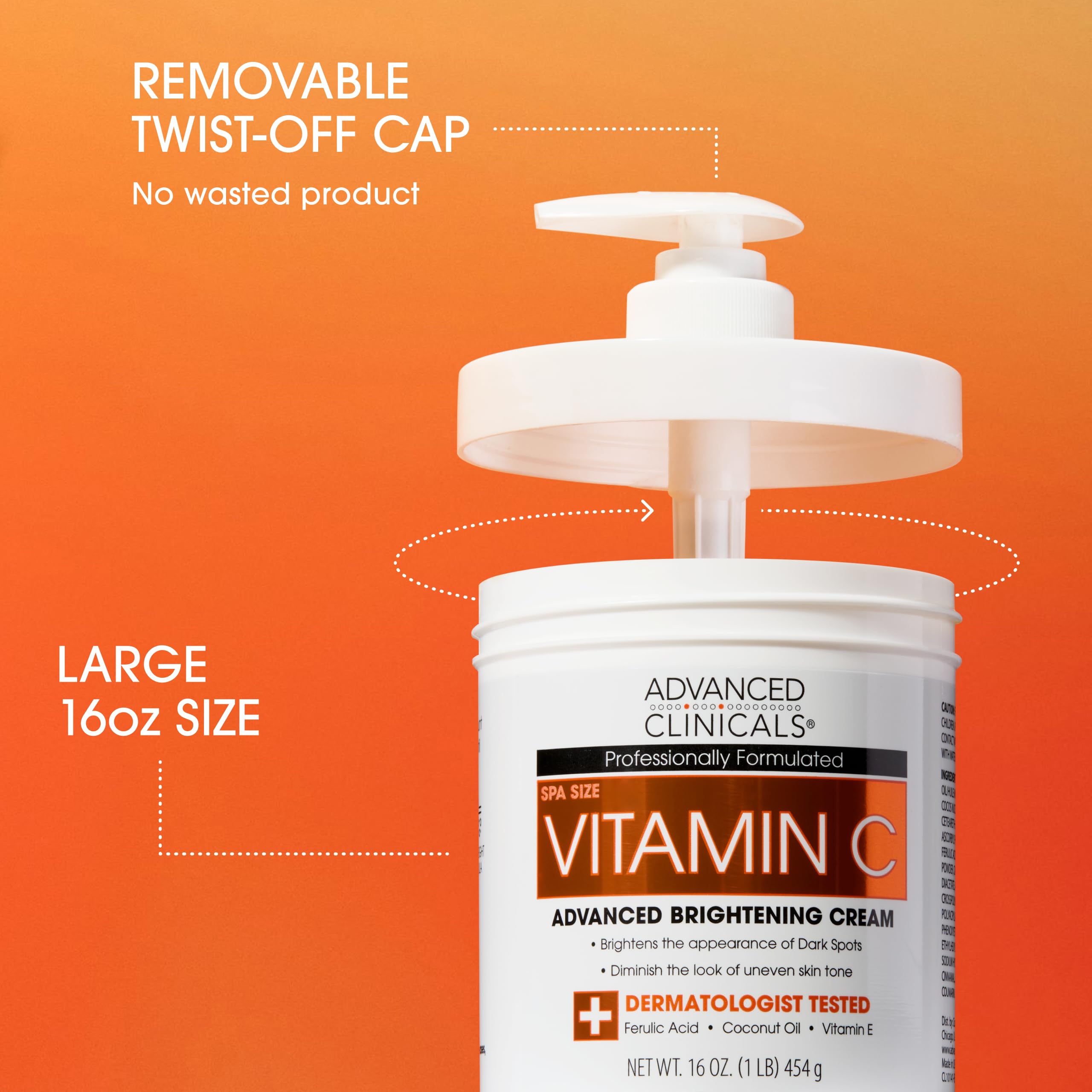 Advanced Clinicals Brightening Vitamin C Cream & Body Oil 2pc Set | Hydration, Radiance, & Even Tone