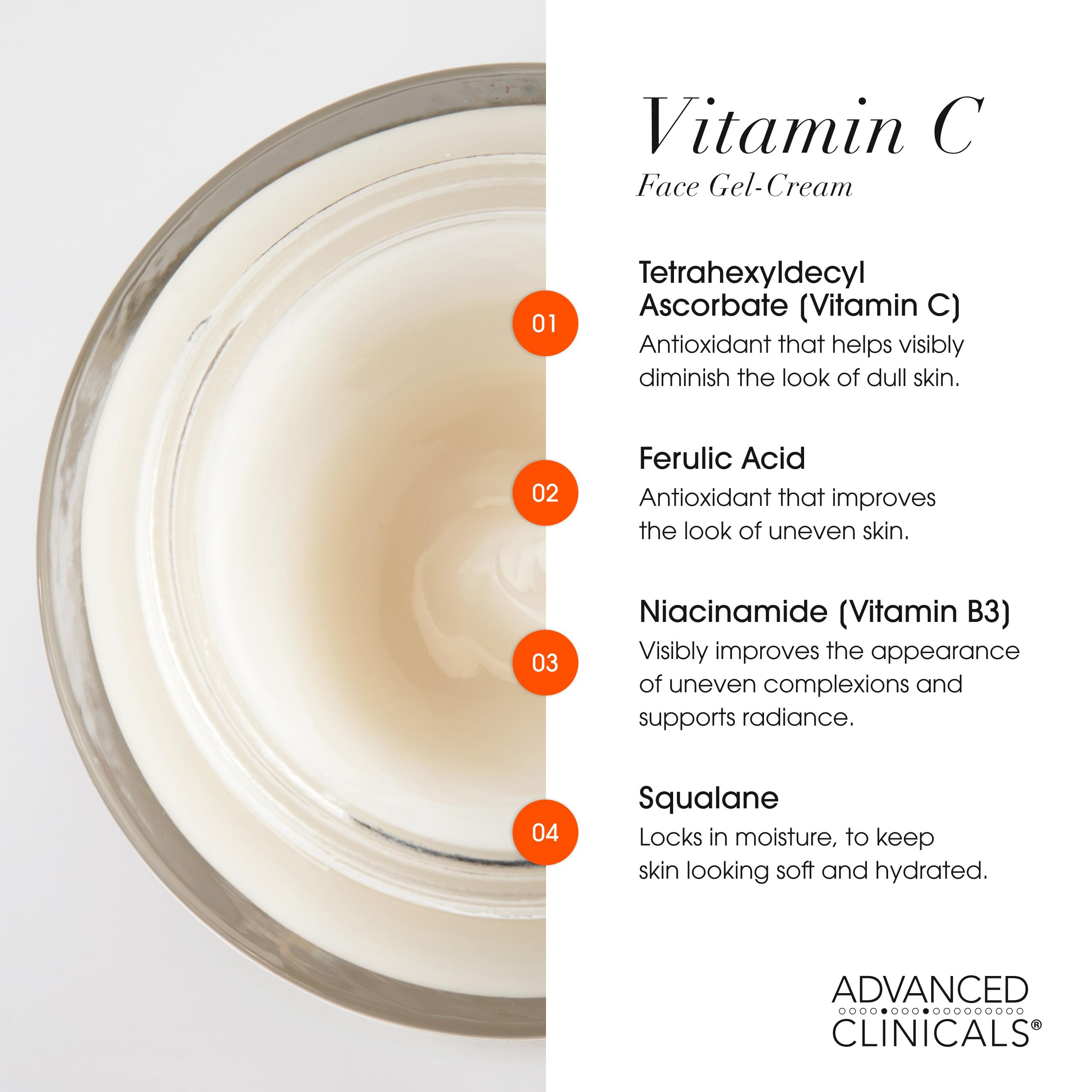 Advanced Clinicals Vitamin C 2pc Set: Brightening Body Cream & Face Gel Cream