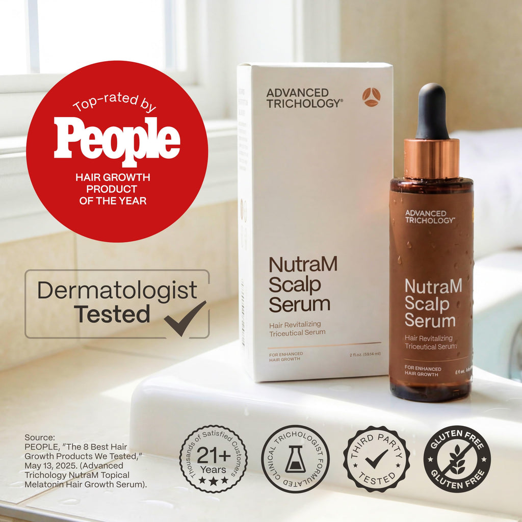 NutraM™ Hair Growth Serum – Dermatologist Tested, AHLA Approved* by American Hair Loss Association | Scalp DHT Blocker for Thinning Hair (Men & Women)