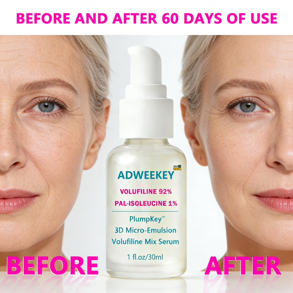 ADWEEKEY Volufiline 92% Serum with Beta-Glucan | PlumpKey 3D Micro-Emulsion, Pal-Isoleucine 1% | 1 oz / 30 mL Airless Pump