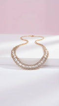 Curved Crystal Collar Necklace